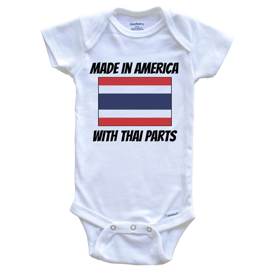 Made In America With Thai Parts Thailand Flag Funny Baby Onesie
