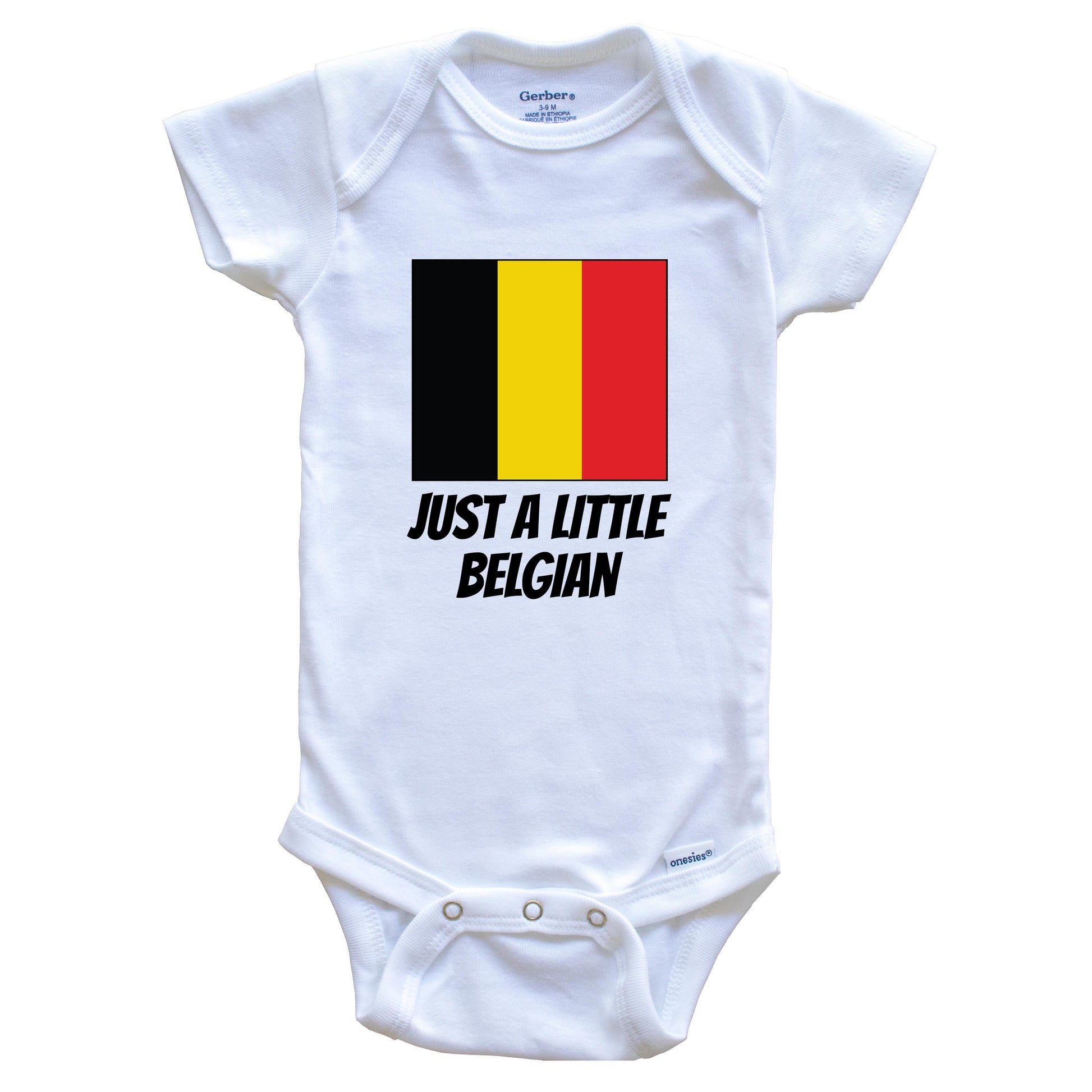 Just A Little Belgian Cute Belgium Flag Baby Onesie