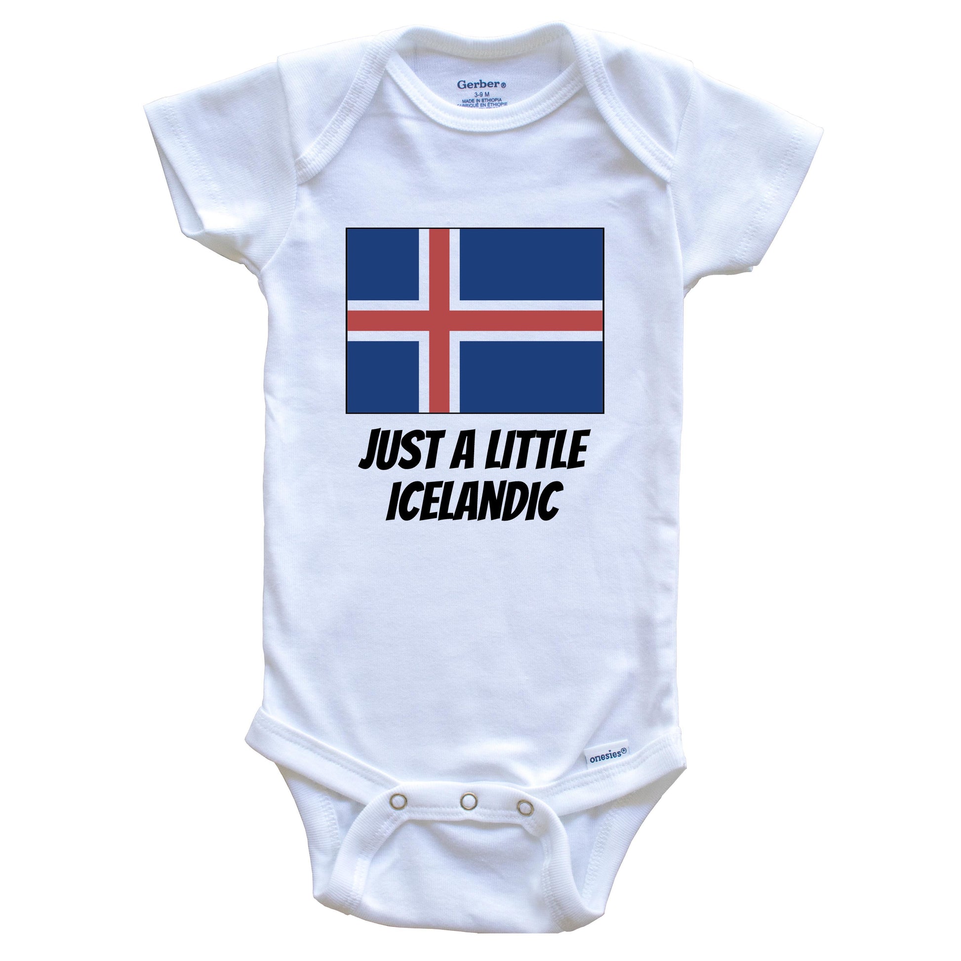 Just A Little Icelandic Cute Iceland Flag Baby Onesie