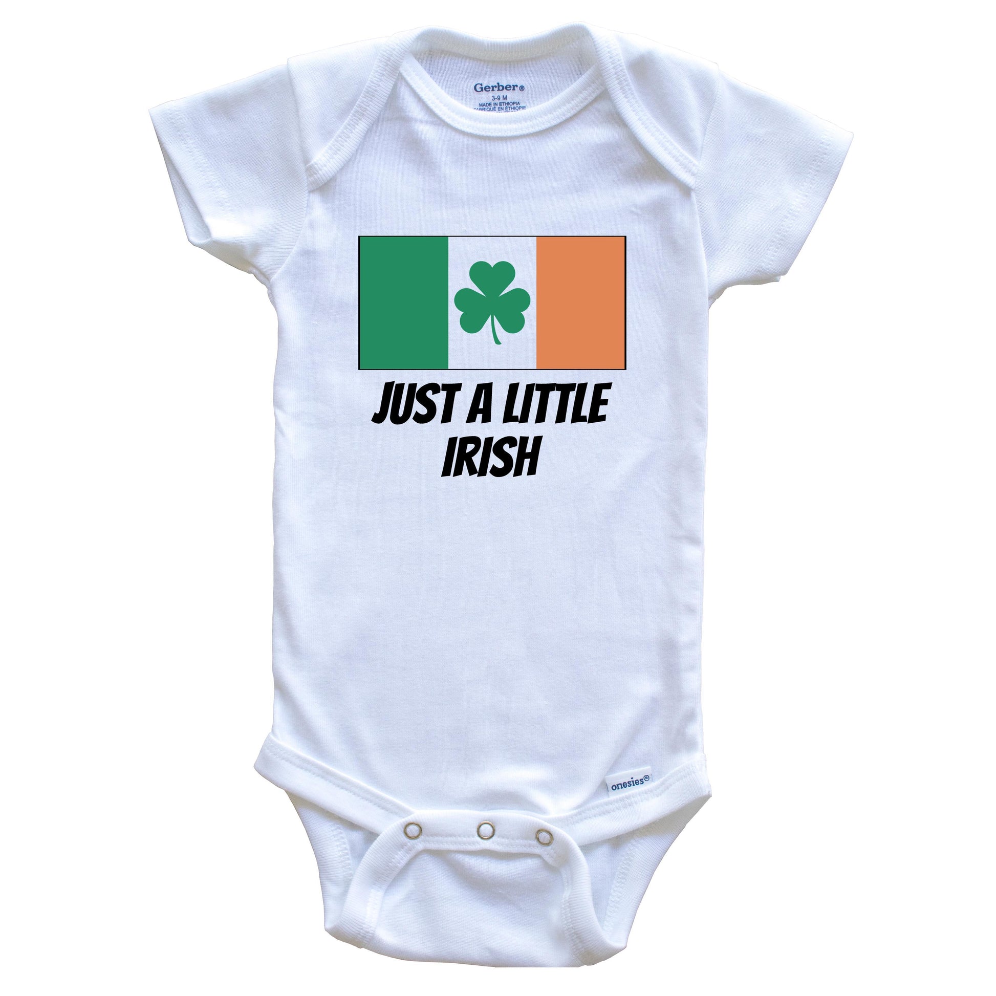 Just A Little Irish Cute Ireland Flag Baby Onesie