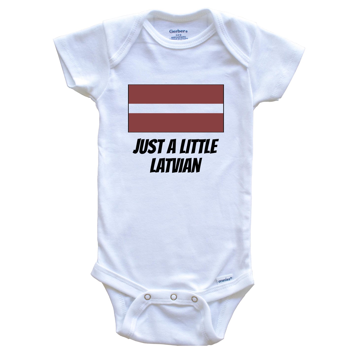 Just A Little Latvian Cute Latvia Flag Baby Onesie