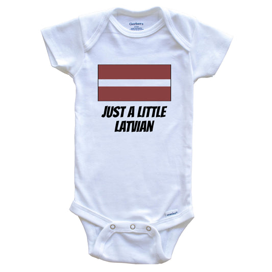 Just A Little Latvian Cute Latvia Flag Baby Onesie