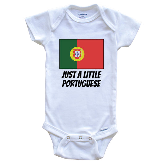 Just A Little Portuguese Cute Portugal Flag Baby Onesie