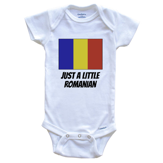 Just A Little Romanian Cute Romania Flag Baby Onesie