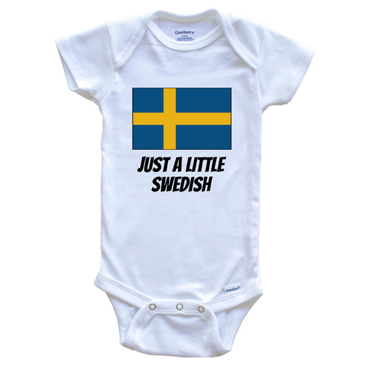 Just A Little Swedish Cute Sweden Flag Baby Onesie