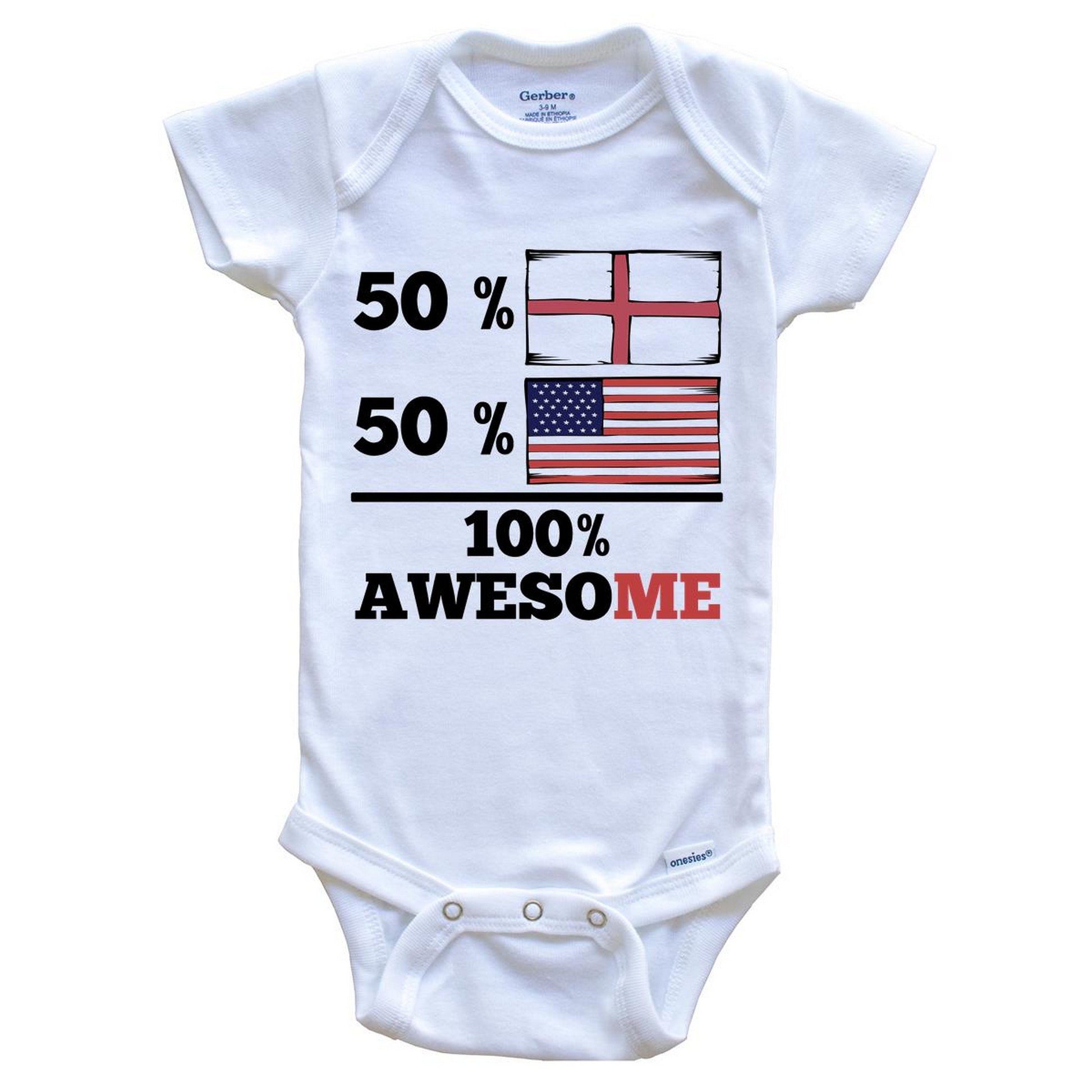 Half English Half American Baby Onesie