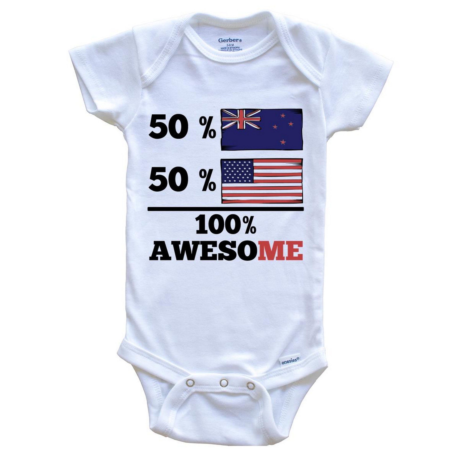 Half Kiwi Half American Baby Onesie