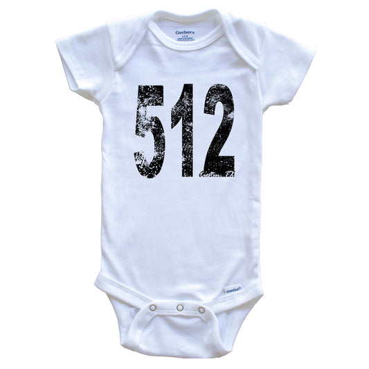 512 Austin Texas Area Code Baby Onesie - One Piece Baby Bodysuit