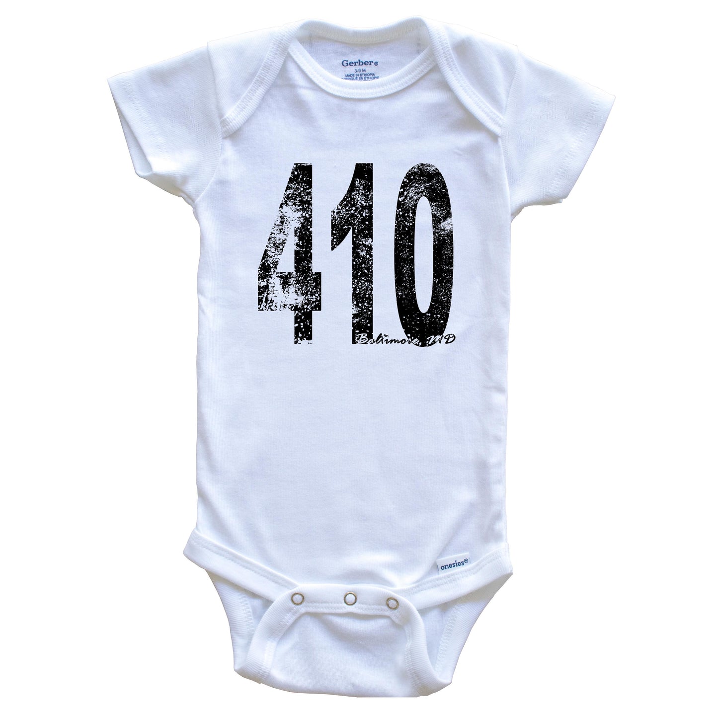 410 Baltimore Maryland Area Code Baby Onesie - One Piece Baby Bodysuit
