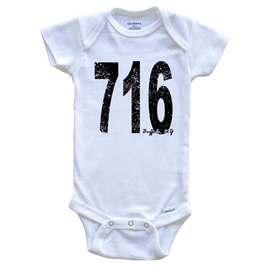 716 Buffalo New York Area Code Baby Onesie - One Piece Baby Bodysuit