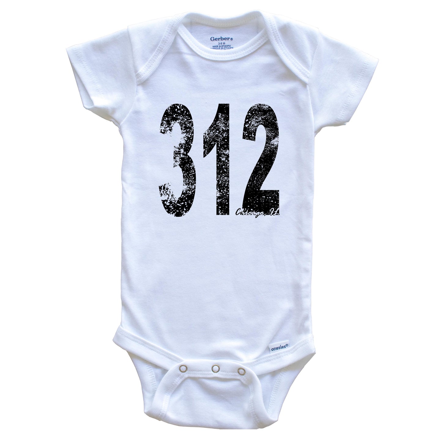 312 Chicago Illinois Area Code Baby Onesie - One Piece Baby Bodysuit