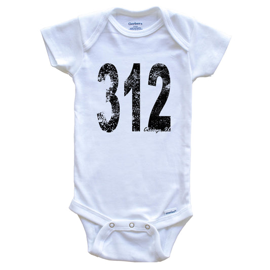 312 Chicago Illinois Area Code Baby Onesie - One Piece Baby Bodysuit
