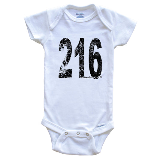 216 Cleveland Ohio Area Code Baby Onesie - One Piece Baby Bodysuit