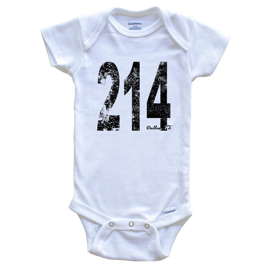 214 Dallas Texas Area Code Baby Onesie - One Piece Baby Bodysuit