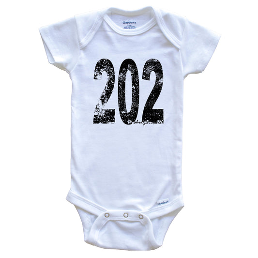 202 Washington DC Area Code Baby Onesie - One Piece Baby Bodysuit
