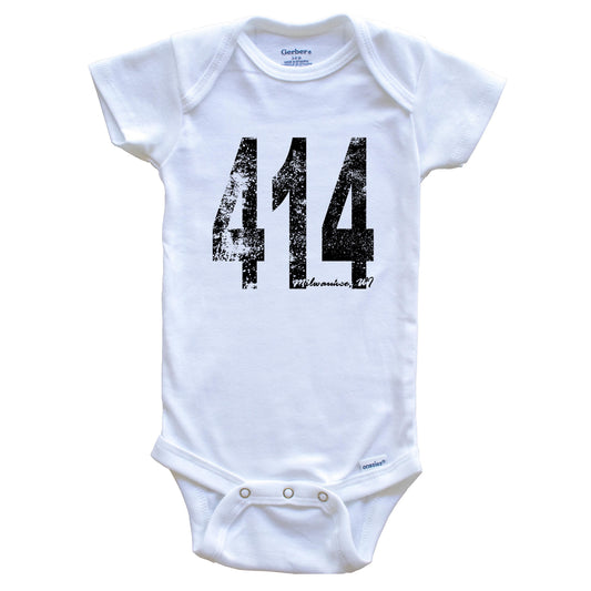 414 Milwaukee Wisconsin Area Code Baby Onesie - One Piece Baby Bodysuit