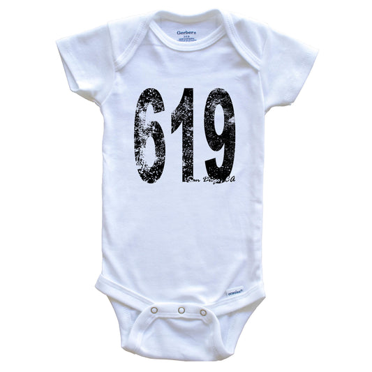 619 San Diego California Area Code Baby Onesie - One Piece Baby Bodysuit