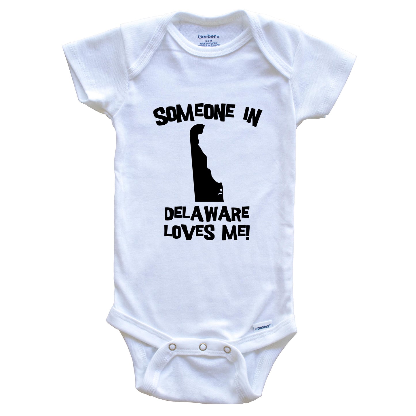Someone In Delaware Loves Me State Silhouette Cute Baby Onesie - One Piece Baby Bodysuit