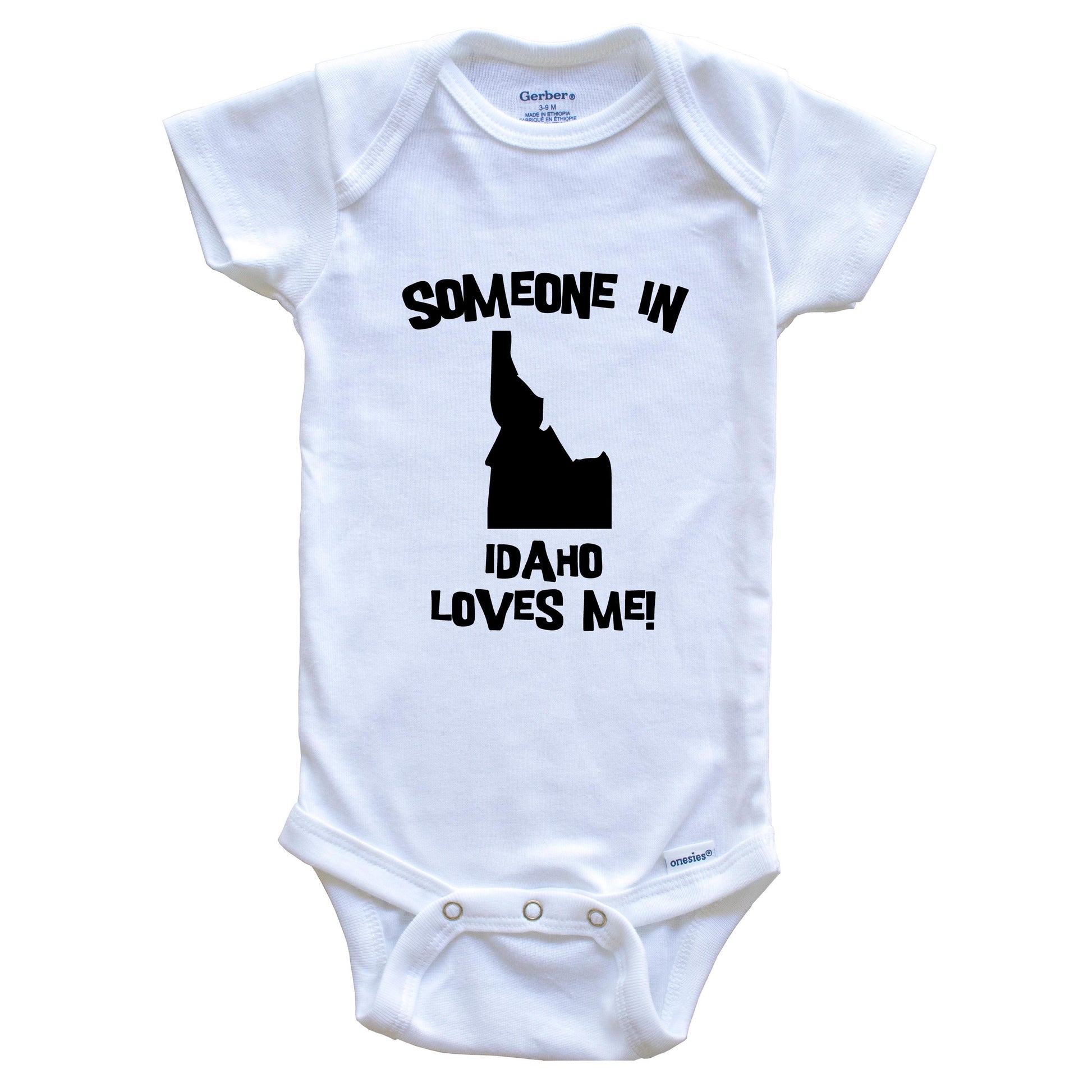 Someone In Idaho Loves Me State Silhouette Cute Baby Onesie - One Piece Baby Bodysuit