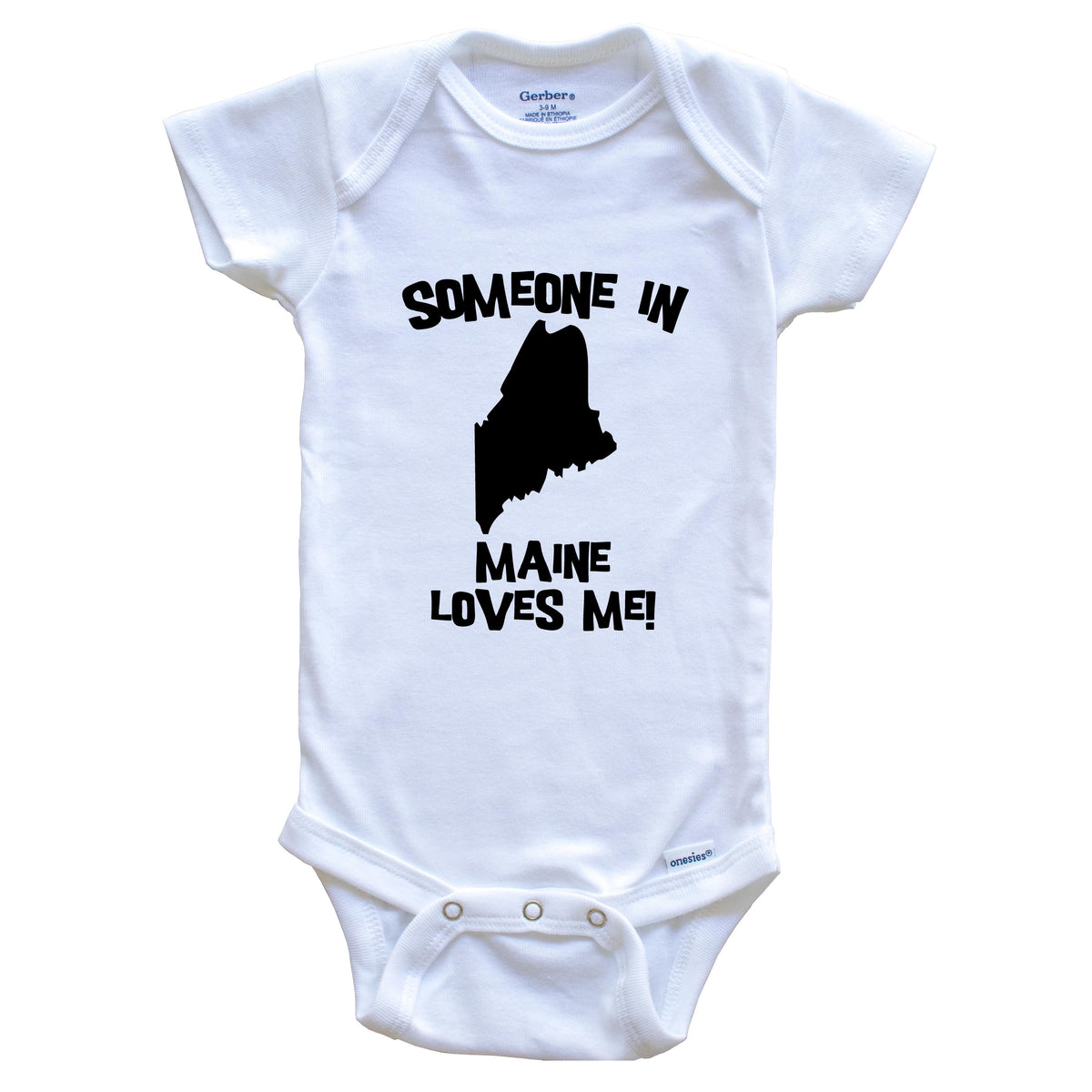 Someone In Maine Loves Me State Silhouette Cute Baby Onesie - One Piece Baby Bodysuit