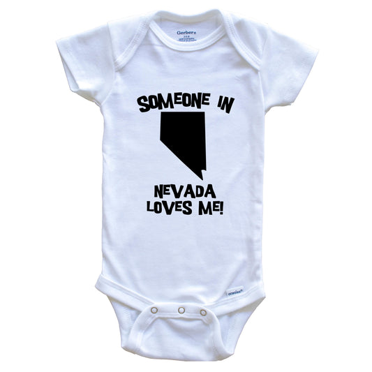 Someone In Nevada Loves Me State Silhouette Cute Baby Onesie - One Piece Baby Bodysuit