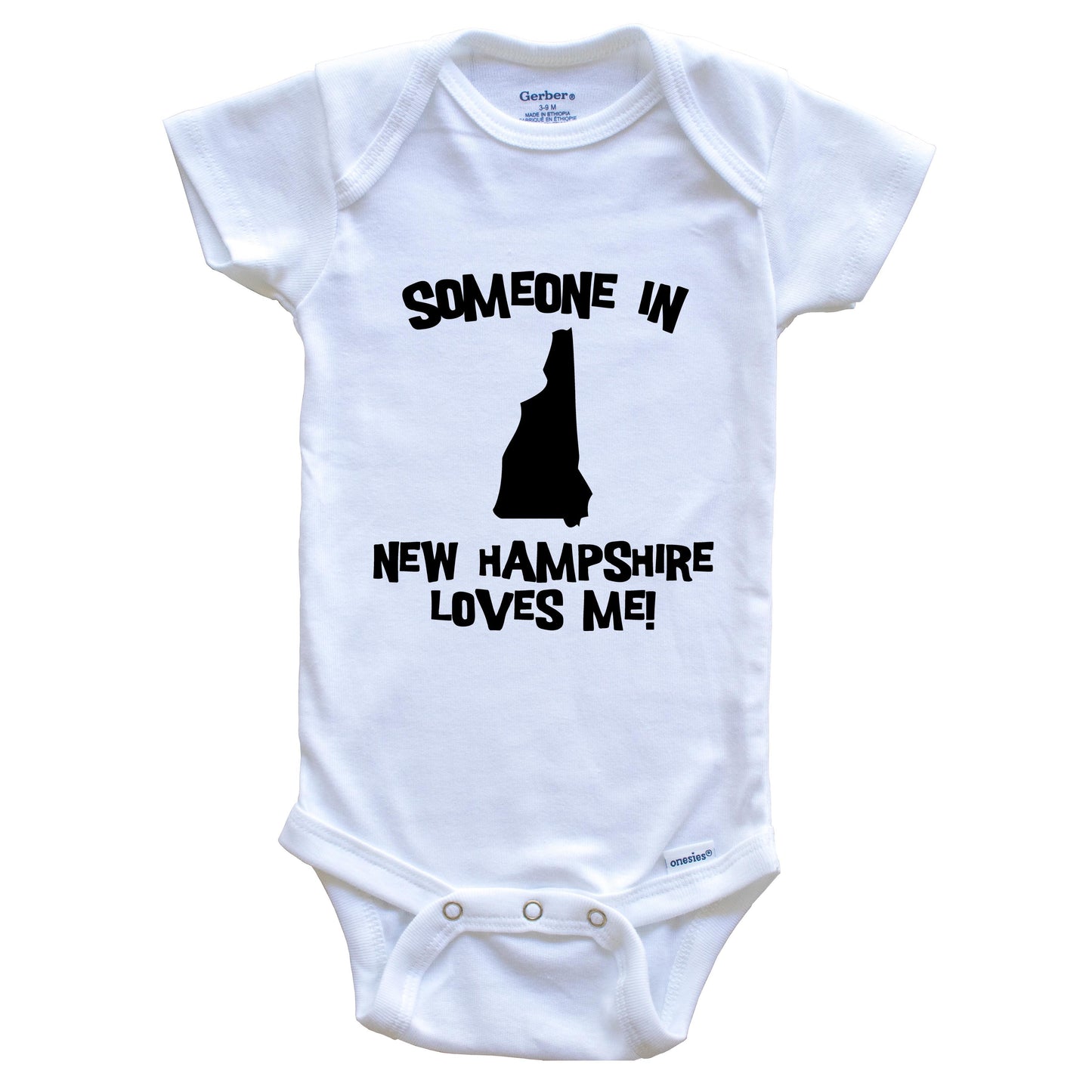 Someone In New Hampshire Loves Me State Silhouette Cute Baby Onesie - One Piece Baby Bodysuit