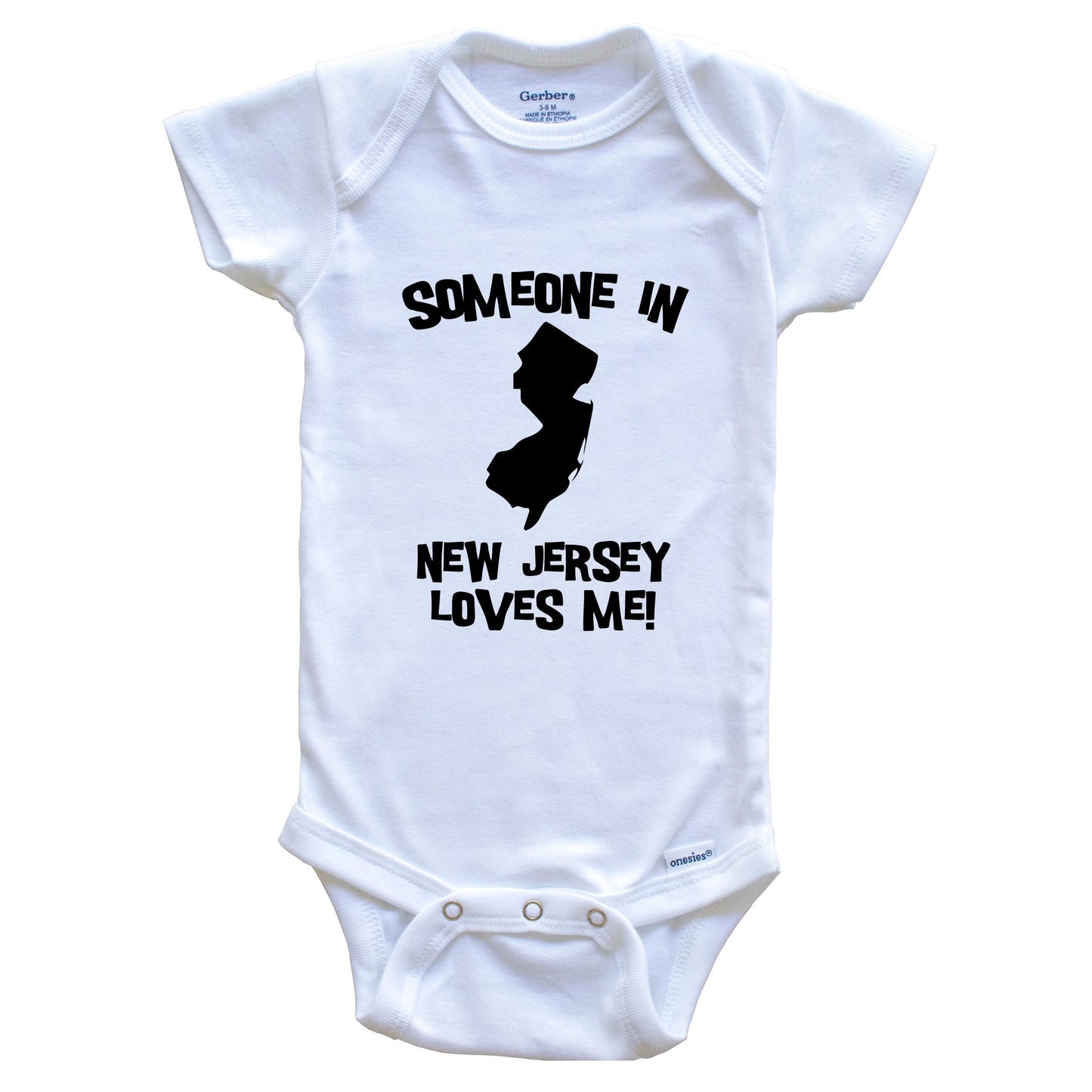 Someone In New Jersey Loves Me State Silhouette Cute Baby Onesie - One Piece Baby Bodysuit