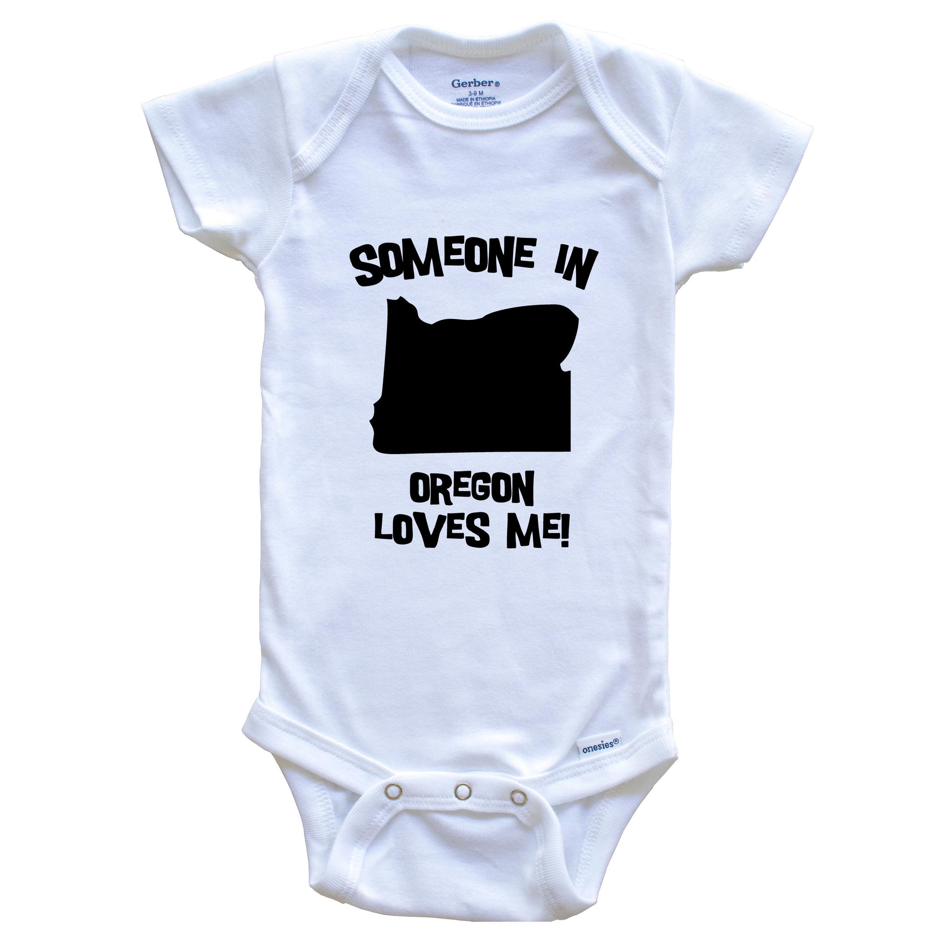 Someone In Oregon Loves Me State Silhouette Cute Baby Onesie - One Piece Baby Bodysuit