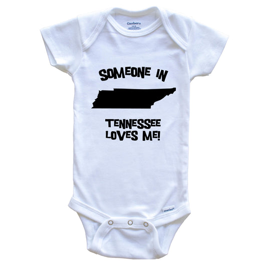 Someone In Tennessee Loves Me State Silhouette Cute Baby Onesie - One Piece Baby Bodysuit