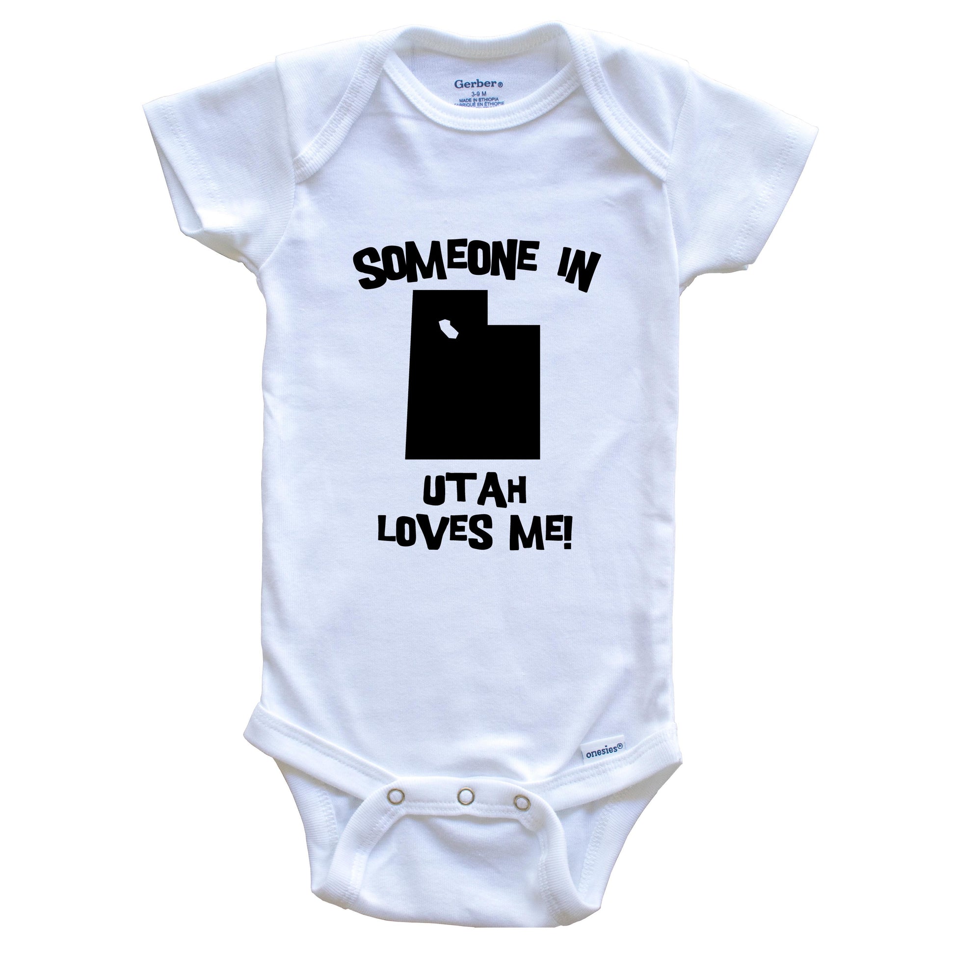 Someone In Utah Loves Me State Silhouette Cute Baby Onesie - One Piece Baby Bodysuit