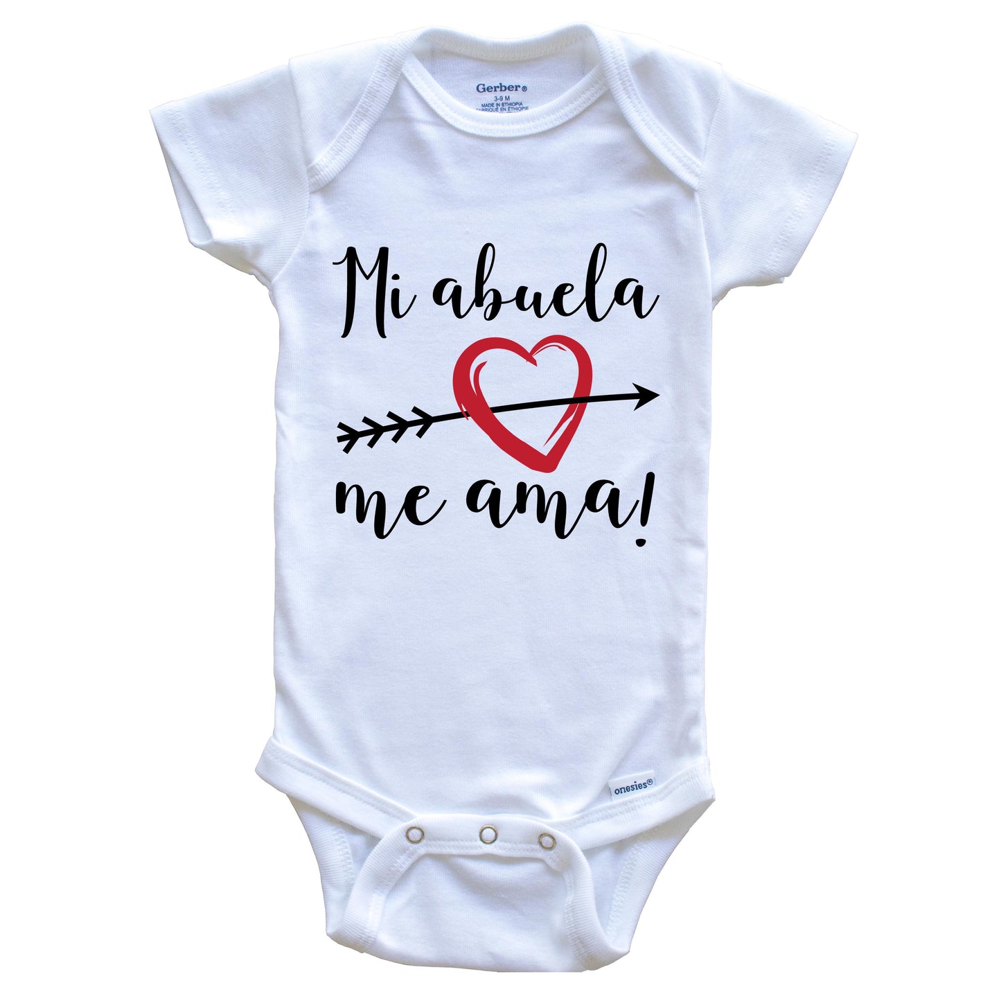 Mi Abuela Me Ama My Grandma Loves Me Spanish Language Grandchild Onesie - One Piece Baby Bodysuit