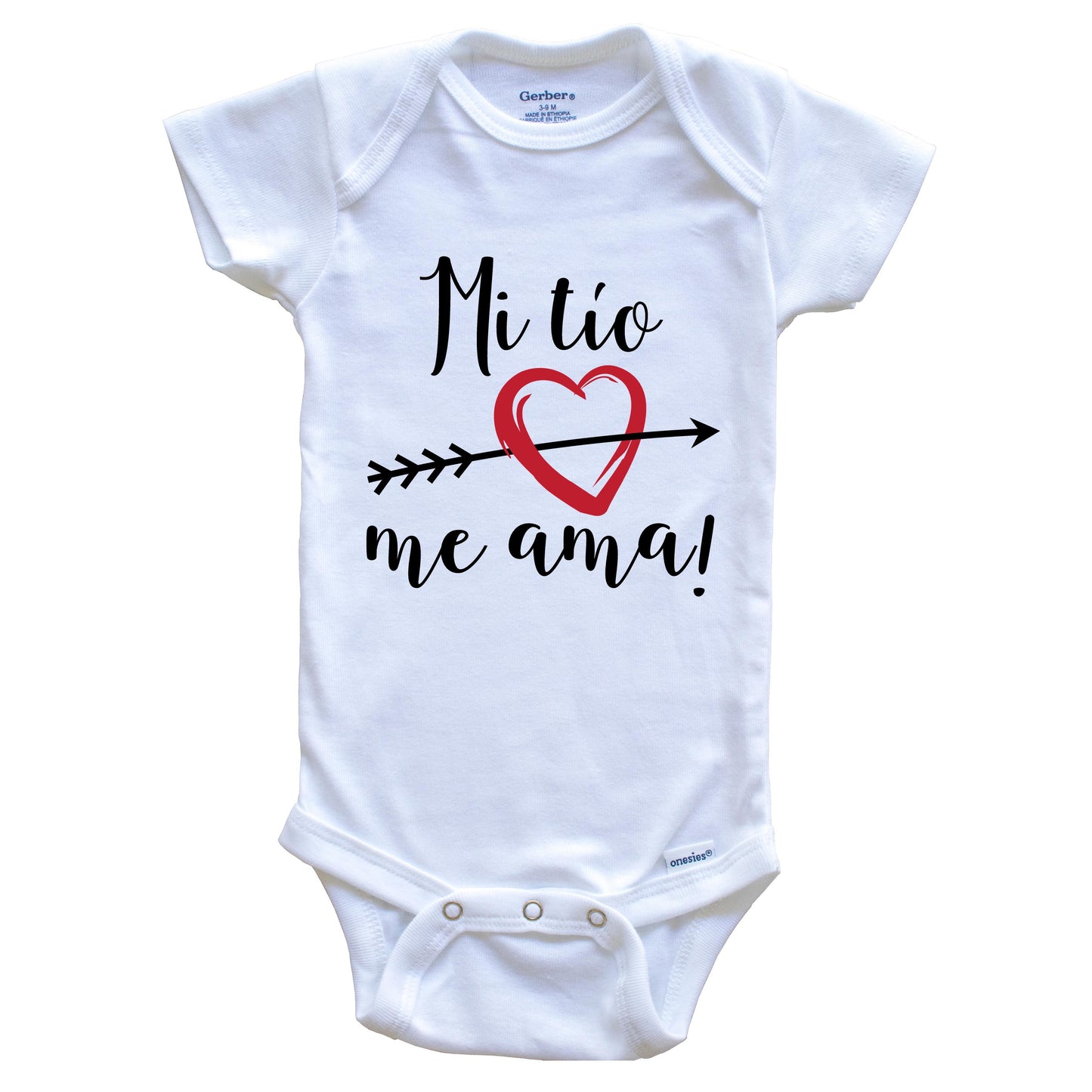 Mi Tío Me Ama My Uncle Loves Me Spanish Language Niece Nephew Onesie - One Piece Baby Bodysuit