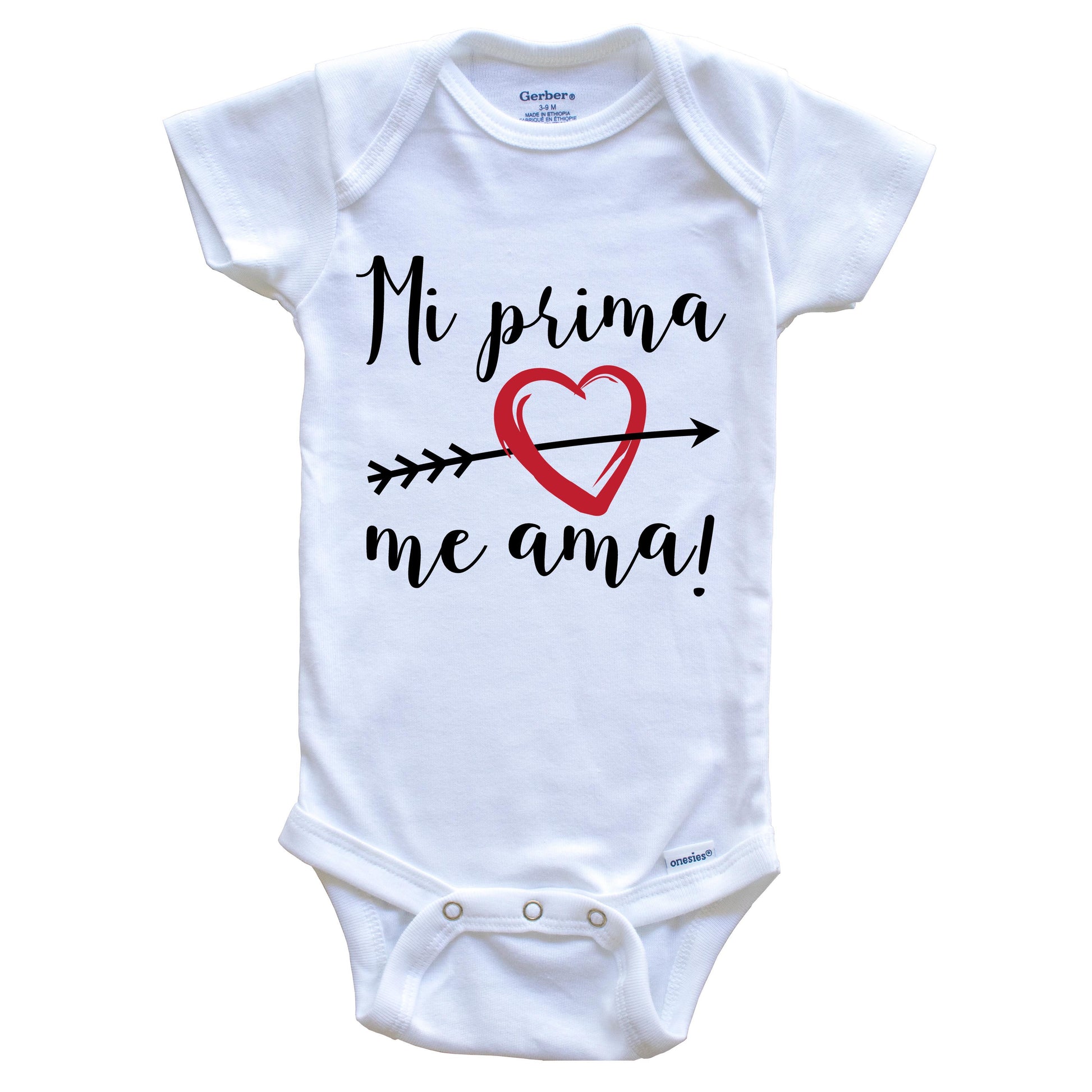 Mi Prima Me Ama My Cousin Loves Me Spanish Language Onesie - One Piece Baby Bodysuit