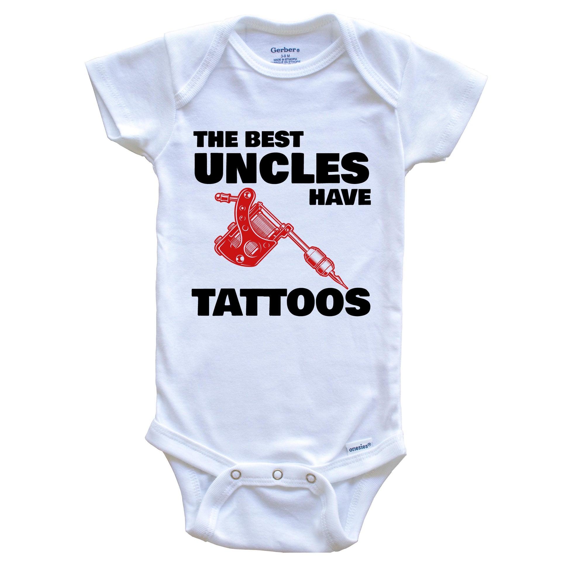 The Best Uncles Have Tattoos Funny Onesie - One Piece Baby Bodysuit