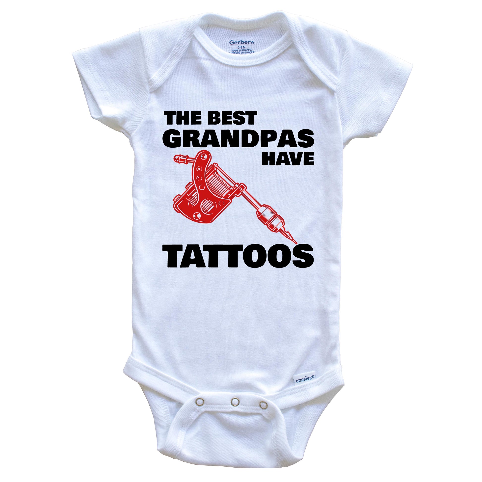 The Best Grandpas Have Tattoos Funny Onesie - One Piece Baby Bodysuit