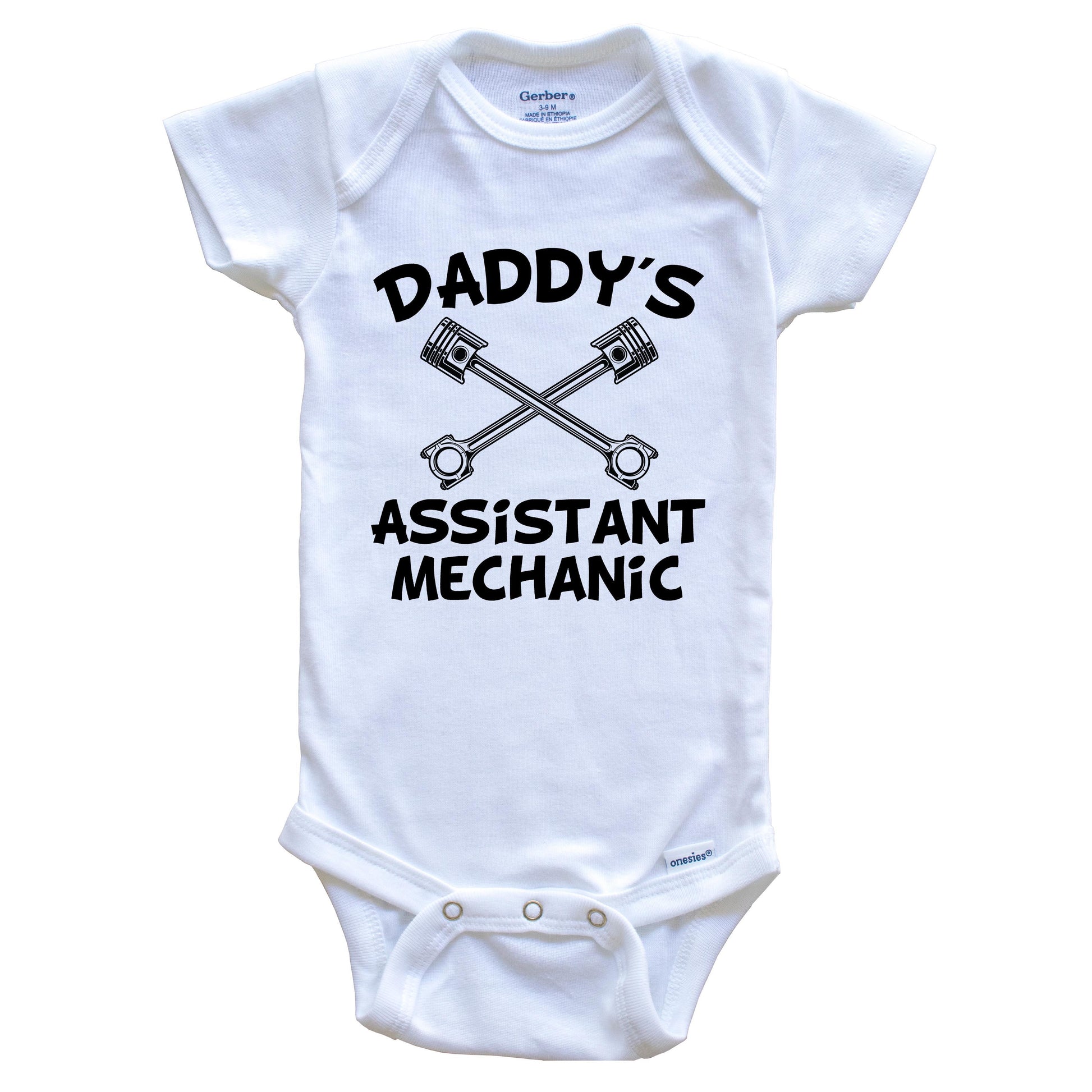 Daddy's Assistant Mechanic Cute Baby Onesie