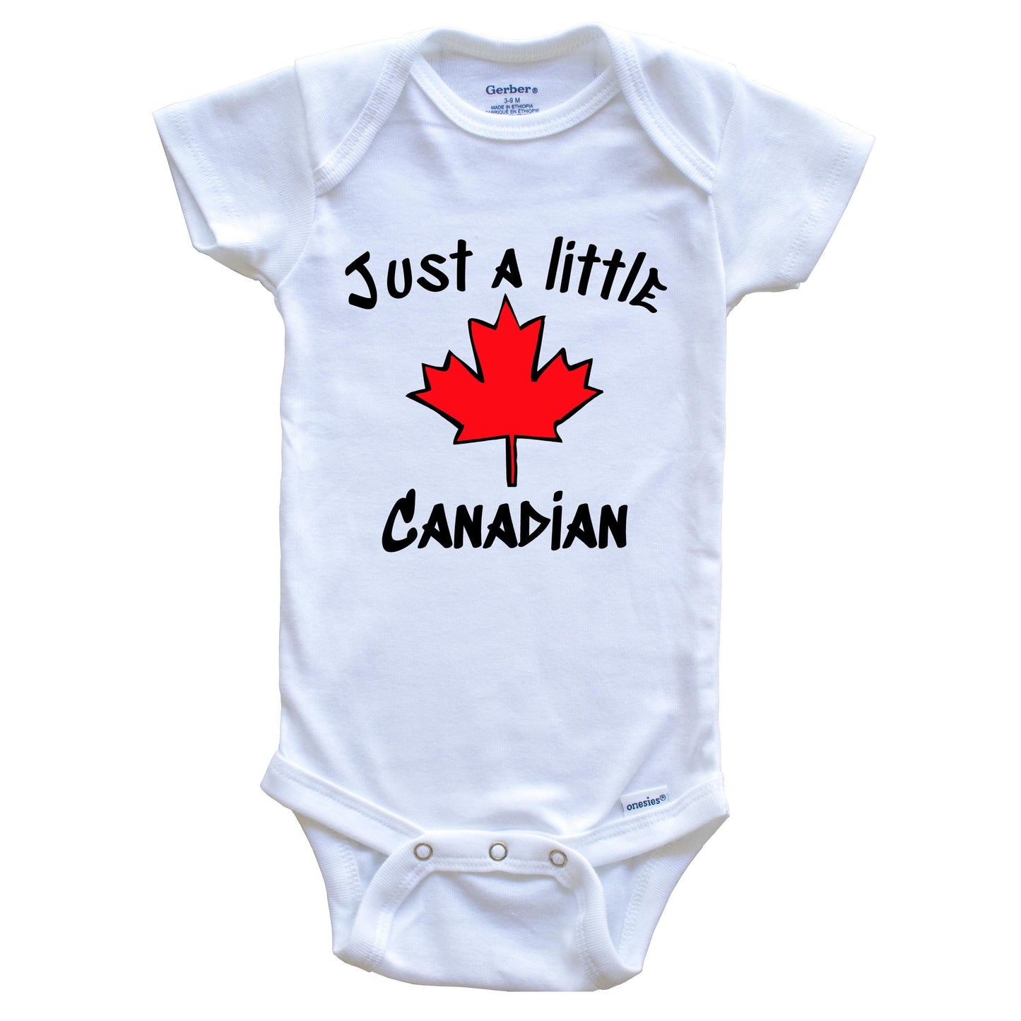 Just A Little Canadian Funny Maple Leaf Onesie - One Piece Baby Bodysuit