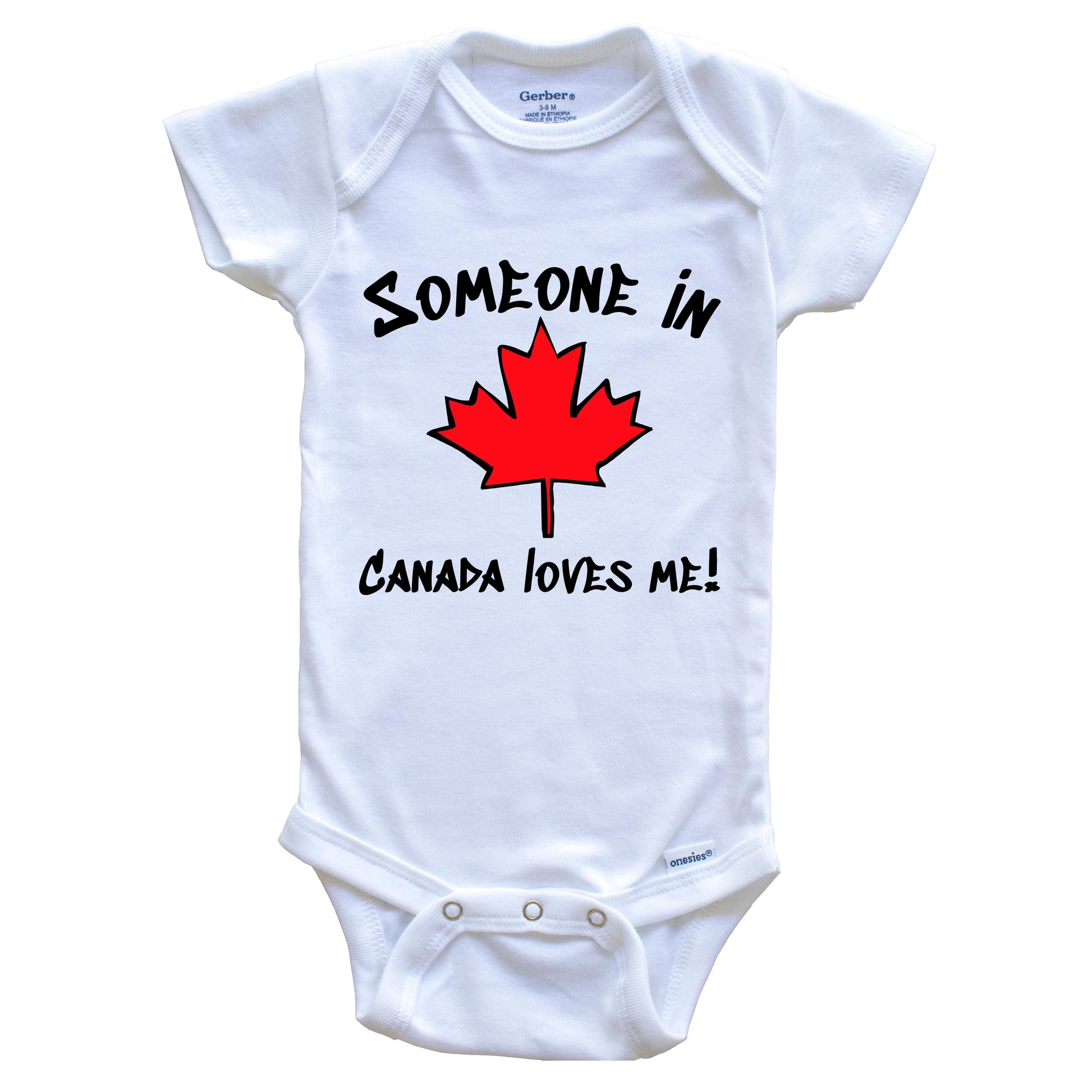 Someone In Canada Loves Me Canadian Maple Leaf Onesie - One Piece Baby Bodysuit