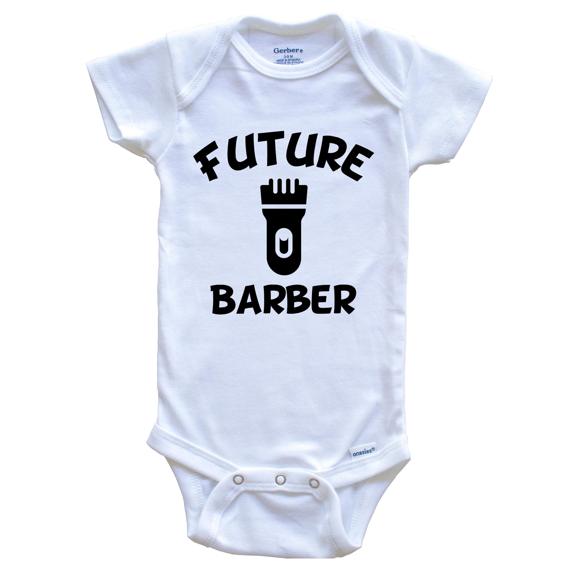 Future Barber Cute Hair Clippers Baby Onesie - One Piece Baby Bodysuit