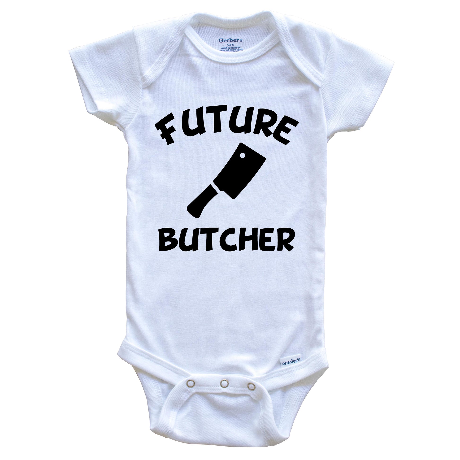 Future Butcher Cute Meat Cleaver Baby Onesie - One Piece Baby Bodysuit