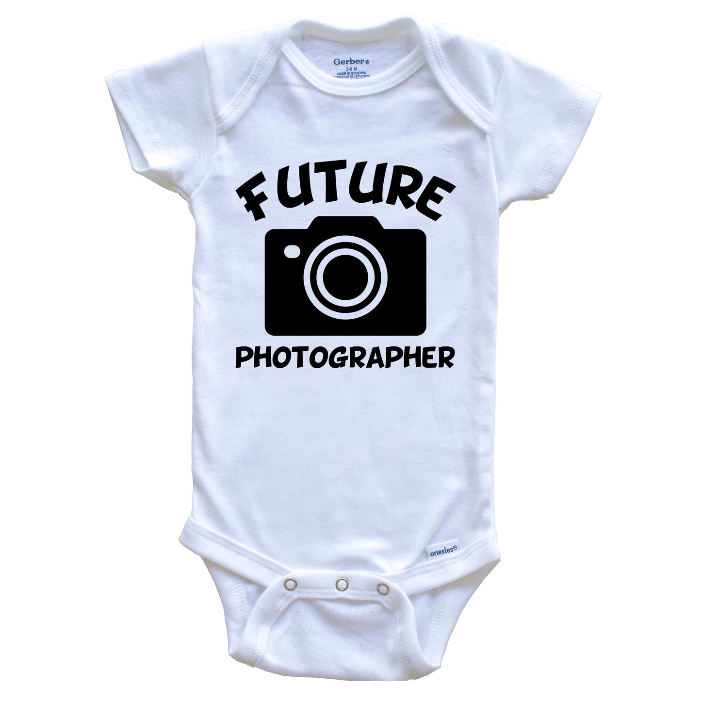Future Photographer Cute Camera Baby Onesie - One Piece Baby Bodysuit