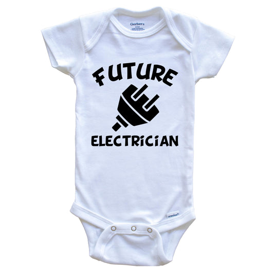 Future Electrician Cute Electric Plug Baby Onesie - One Piece Baby Bodysuit