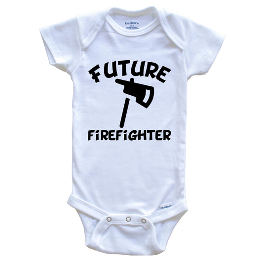 Future Firefighter Cute Fire Axe Baby Onesie - One Piece Baby Bodysuit