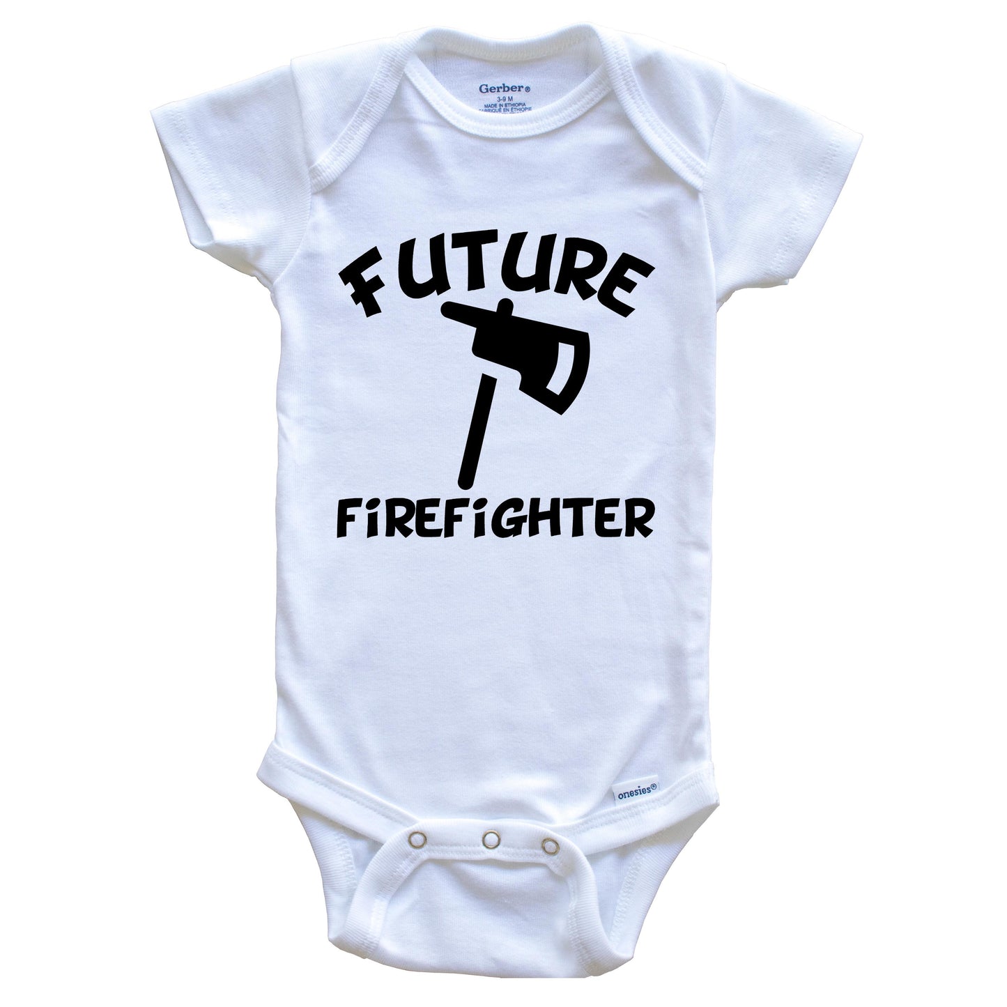 Future Firefighter Cute Fire Axe Baby Onesie - One Piece Baby Bodysuit