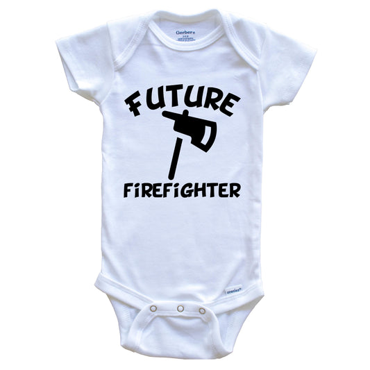 Future Firefighter Cute Fire Axe Baby Onesie - One Piece Baby Bodysuit