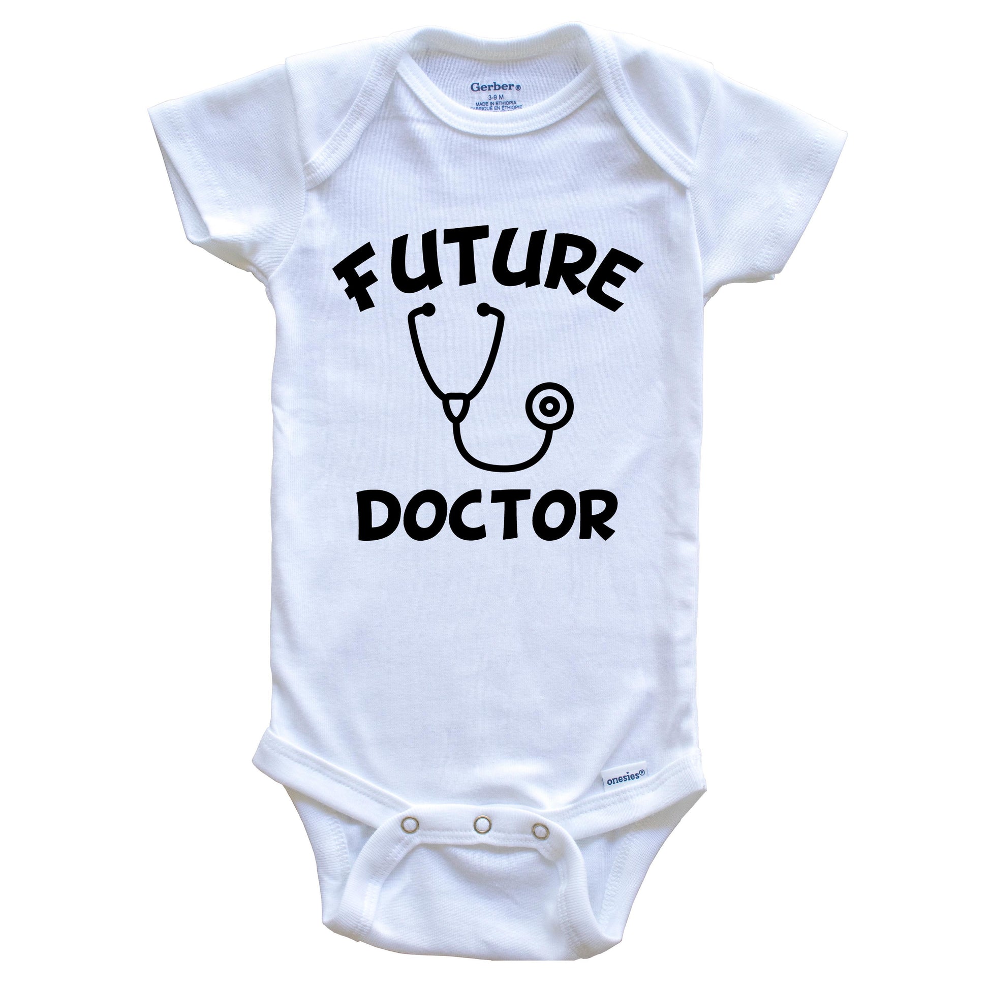 Future Doctor Cute Stethoscope Baby Onesie - One Piece Baby Bodysuit