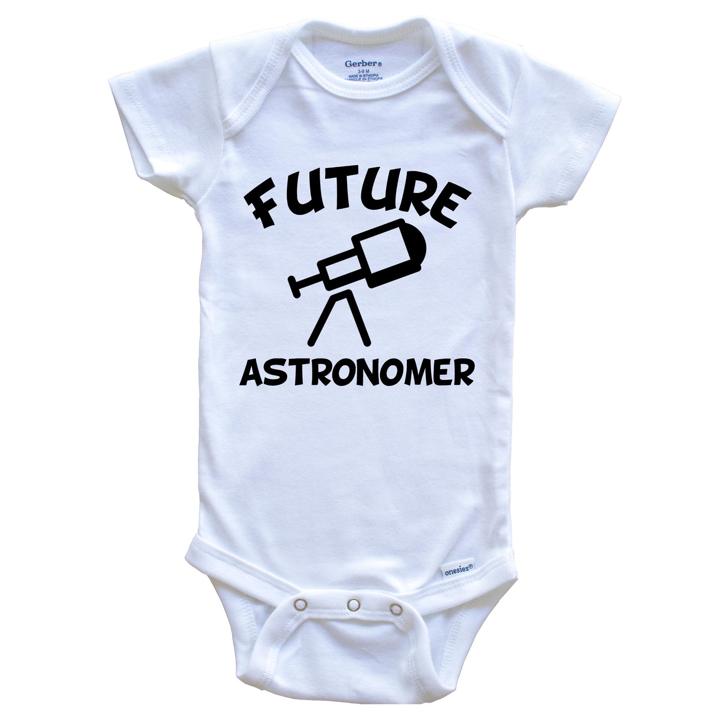 Future Astronomer Cute Telescope Baby Onesie - One Piece Baby Bodysuit