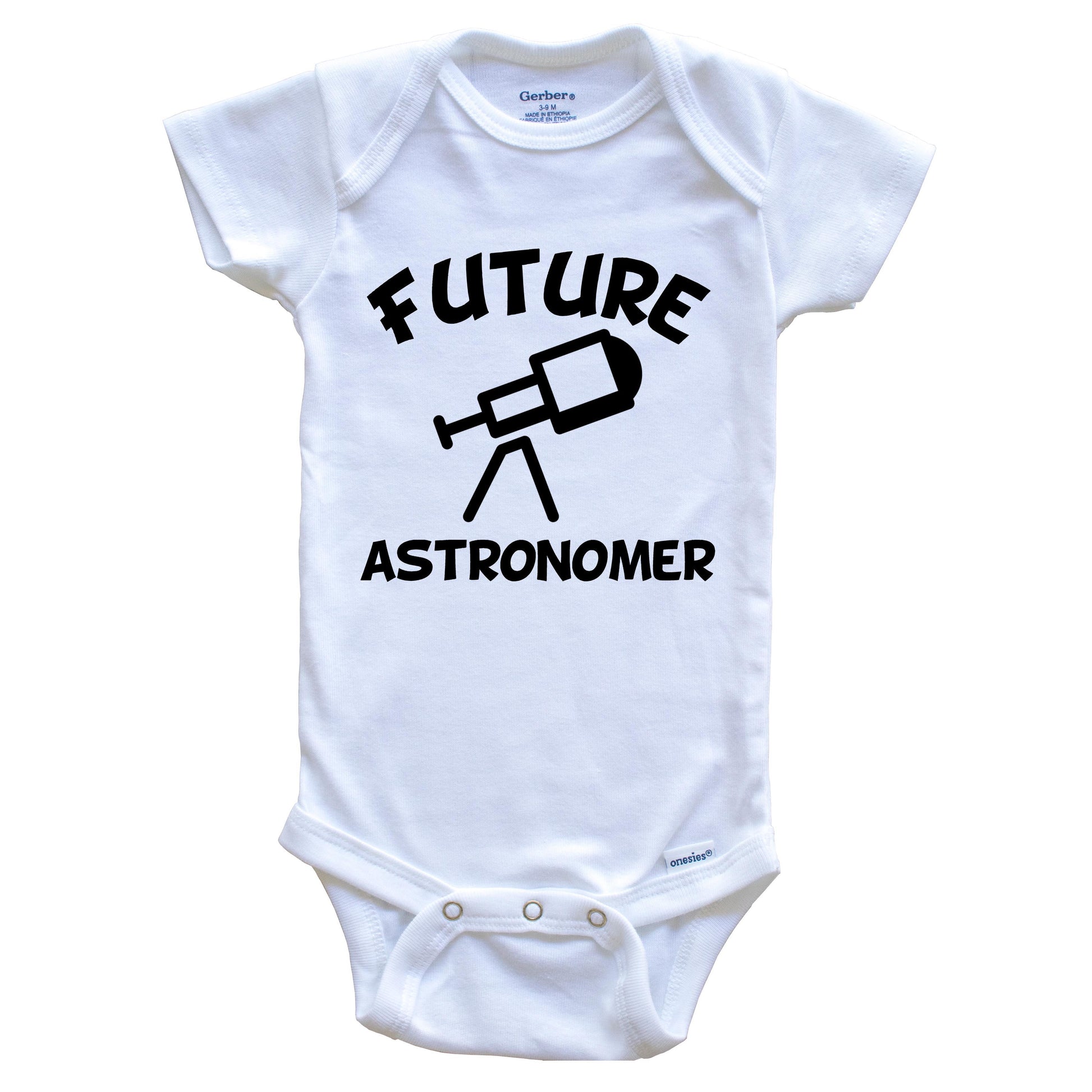 Future Astronomer Cute Telescope Baby Onesie - One Piece Baby Bodysuit