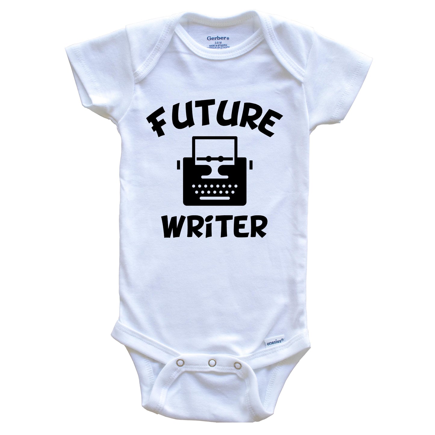 Future Writer Cute Typewriter Baby Onesie - One Piece Baby Bodysuit