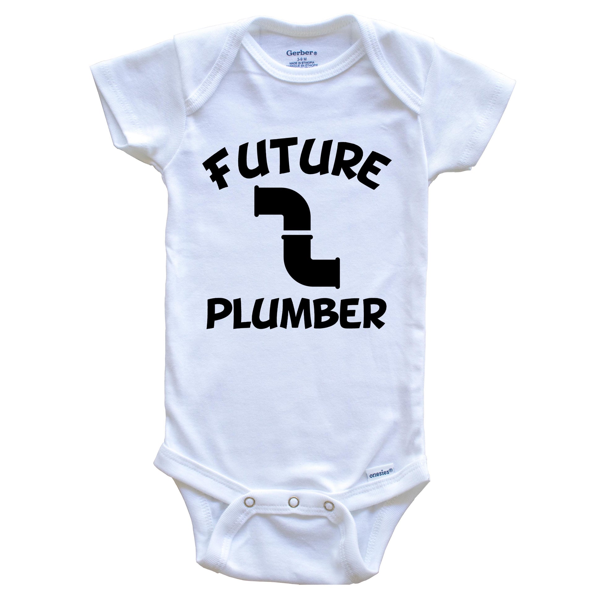 Future Plumber Cute Pipes Baby Onesie - One Piece Baby Bodysuit